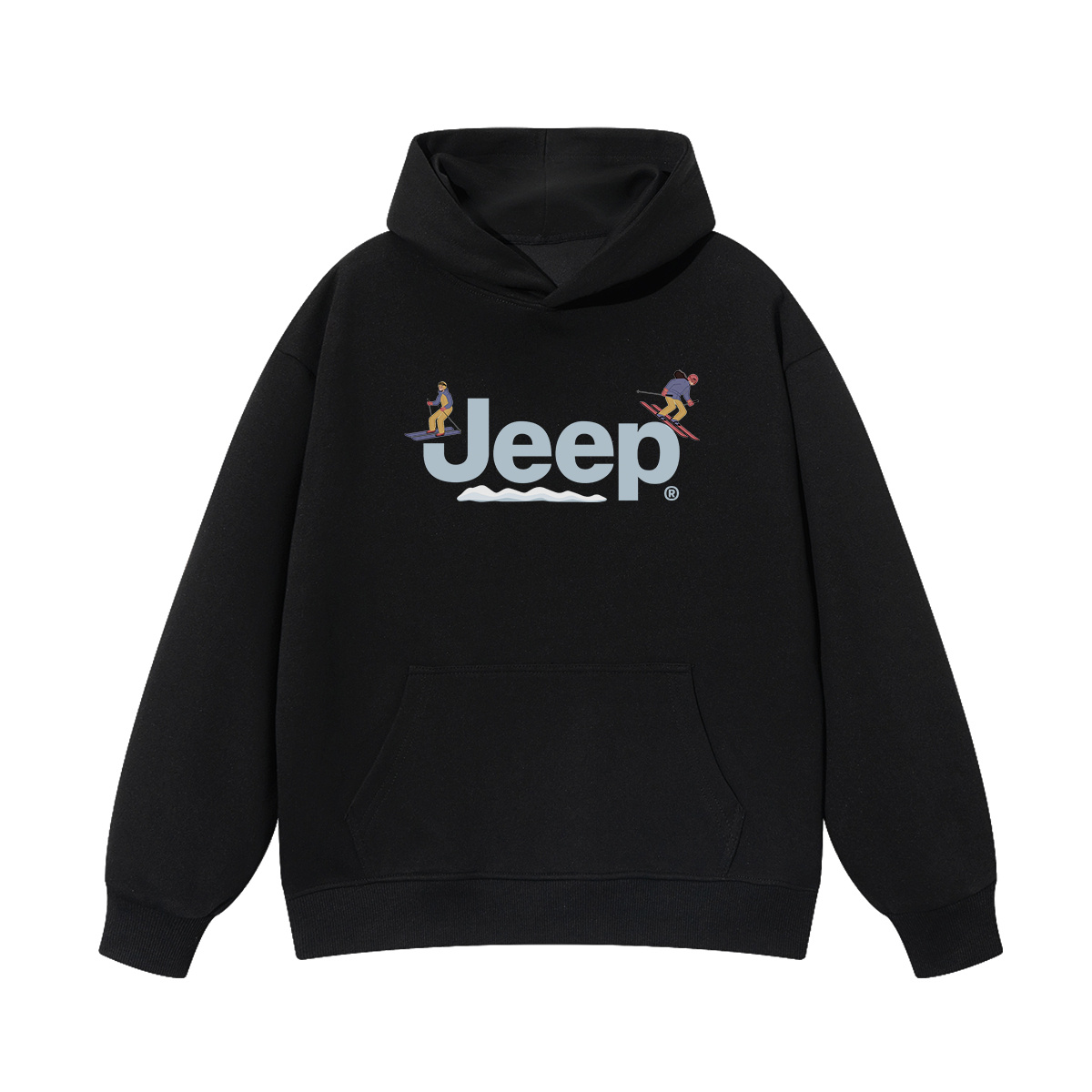 Толстовка с капюшоном утепленная для школьников Jeep, new year красный fleece-lined — фото 3