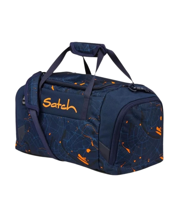 

Спортивная сумка из переработанной ткани, сине-оранжевая, унисекс. Satch, синий