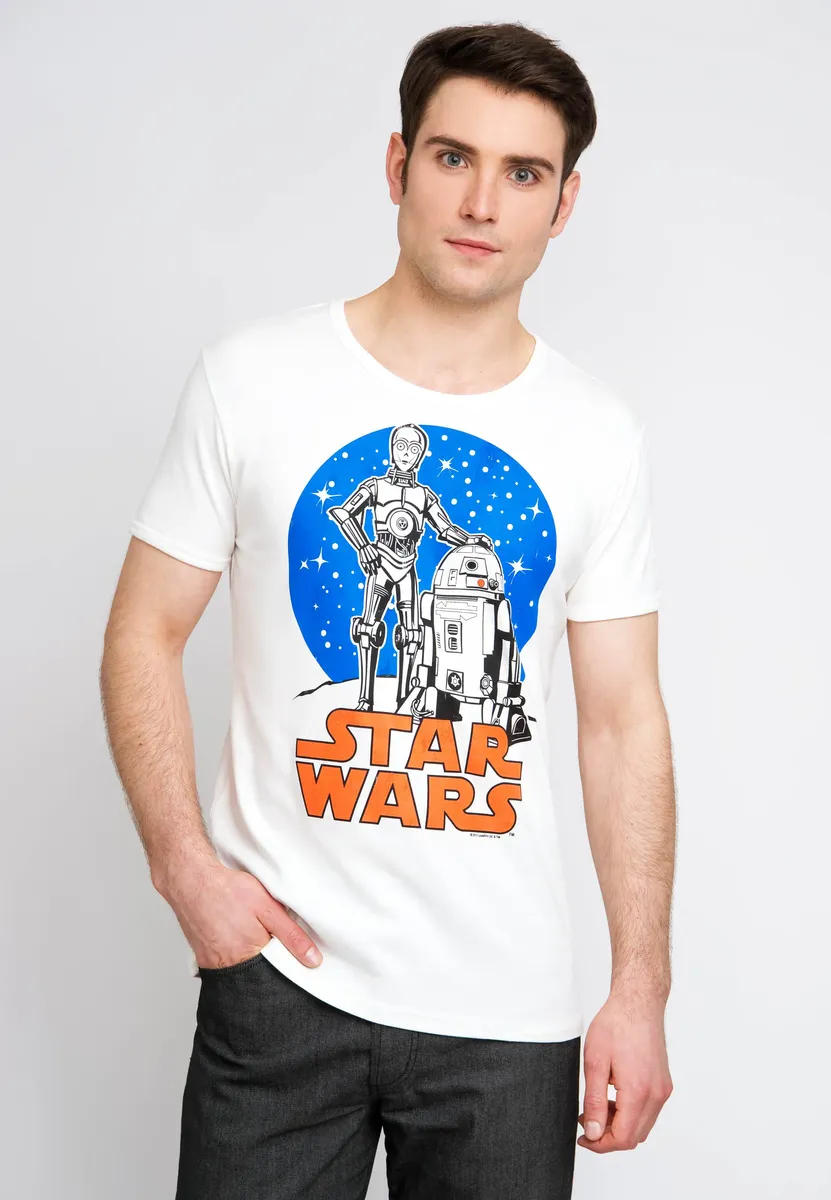 

Logoshirt ФУТБОЛКА "C-3PO и R2-D2", с лицензионным оригинальным дизайном, голубой