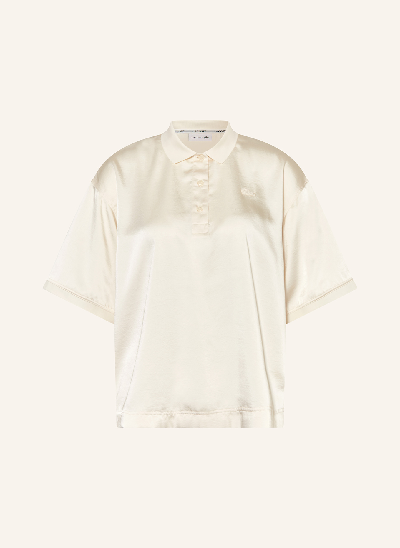 

Атласная рубашка поло Lacoste, бежевый
