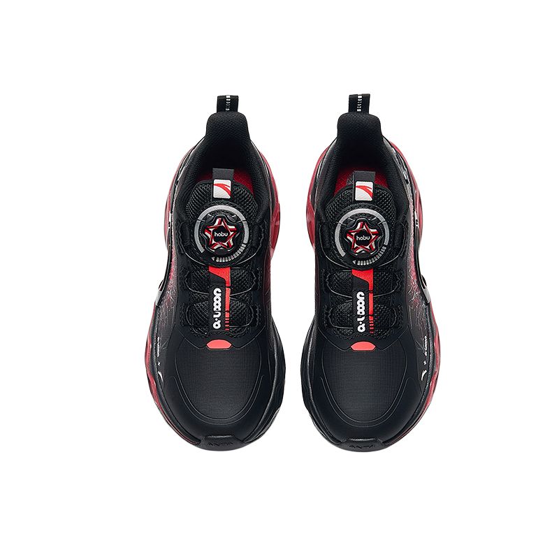 Antakids Износостойкие низкие детские беговые кроссовки Black Red для подростков — фото 4