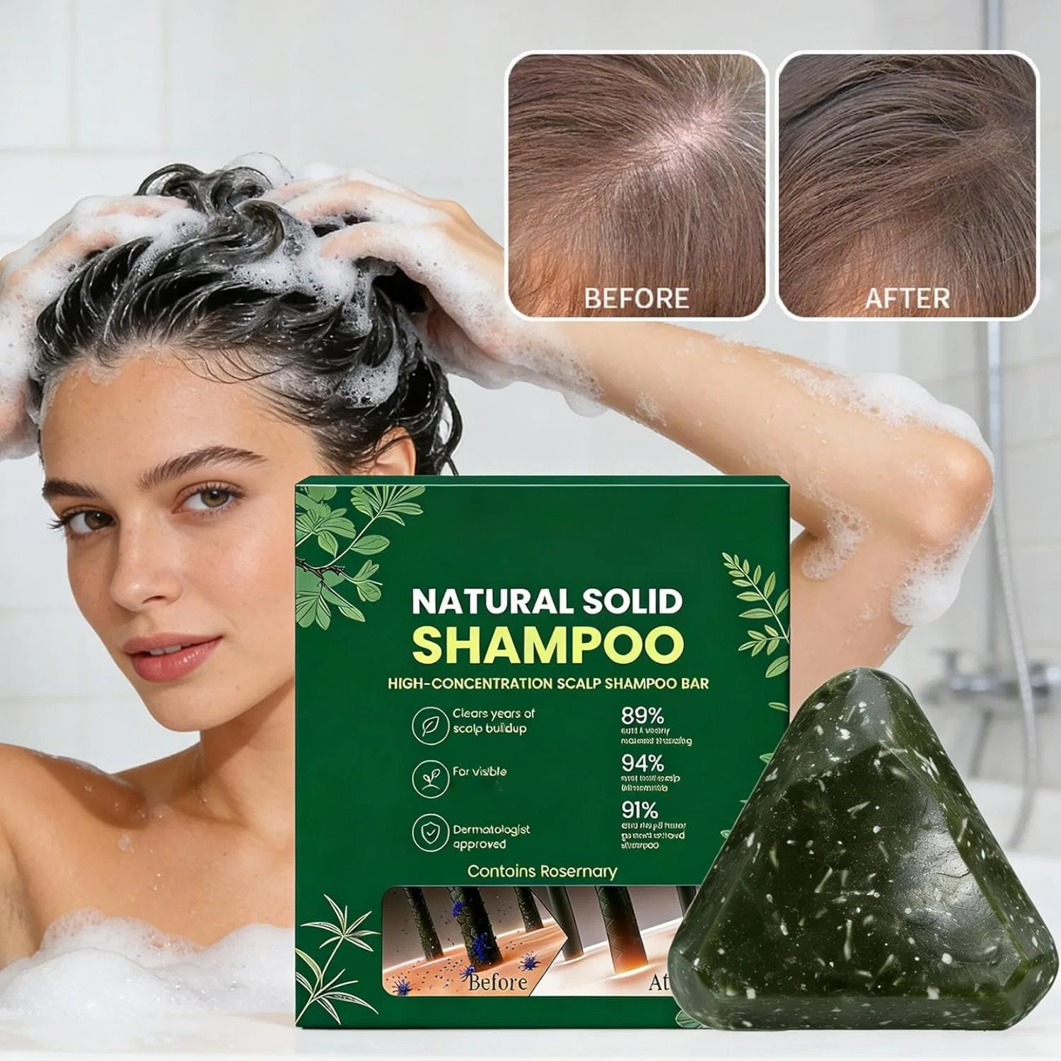 Твердый шампунь Yoracare Korean Scalp Revival Bar с розмарином и аминокислотами Vokkrv, 3 — фото 2
