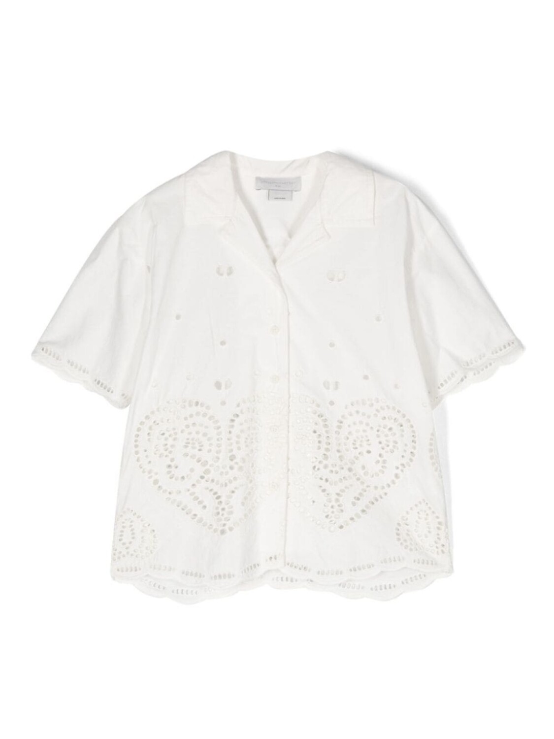 

Stella McCartney Kids рубашка с английской вышивкой, белый