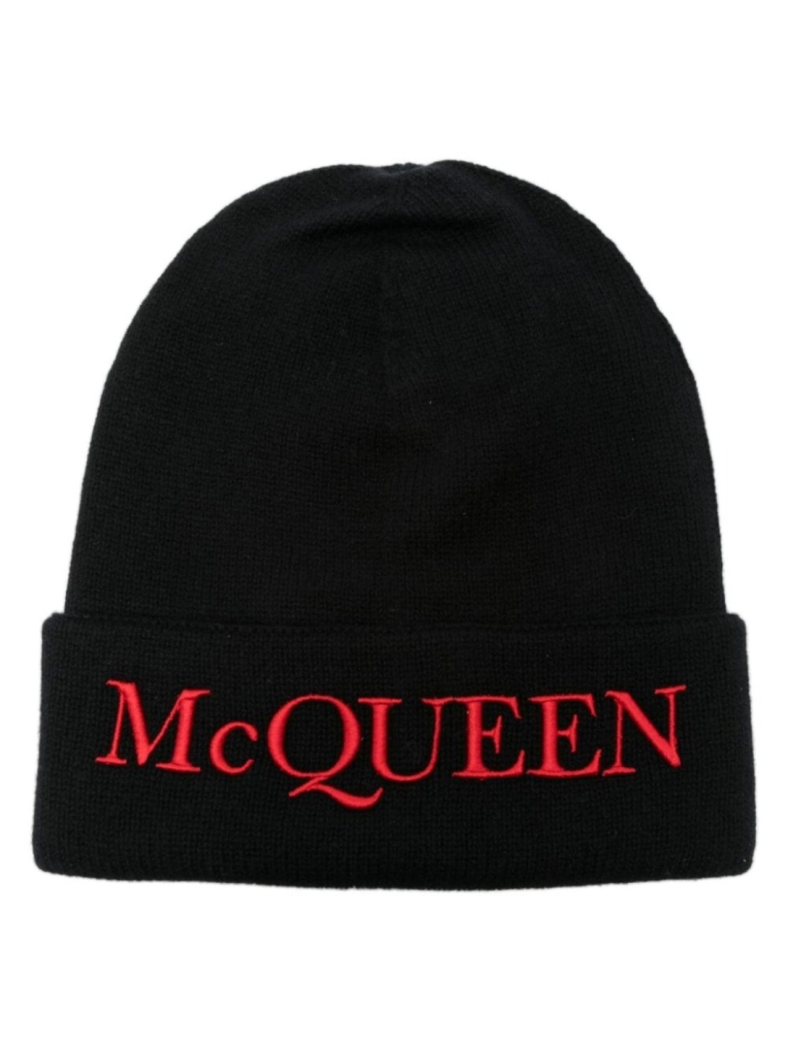 

Alexander McQueen кашемировая шапка бини с вышитым логотипом, черный