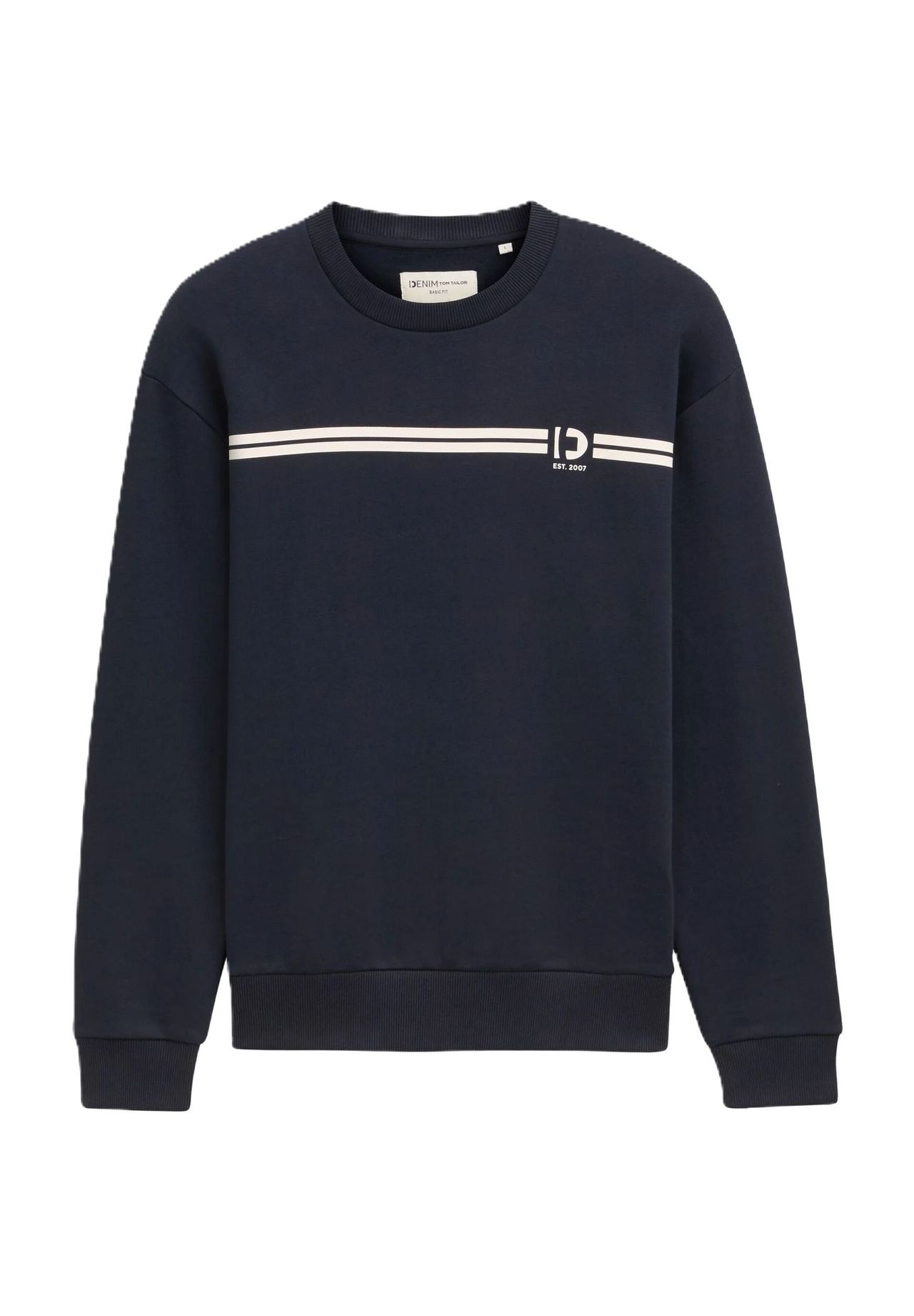 

Толстовка мужская, ребристые манжеты DENIM TOM TAILOR, цвет 10668 Sky Captain