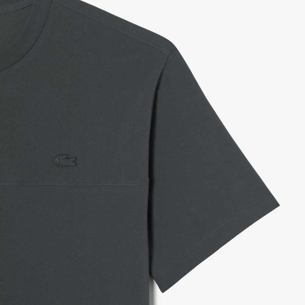 Футболка мужская Lacoste с коротким рукавом, тканые вставки, темно-синий — фото 3