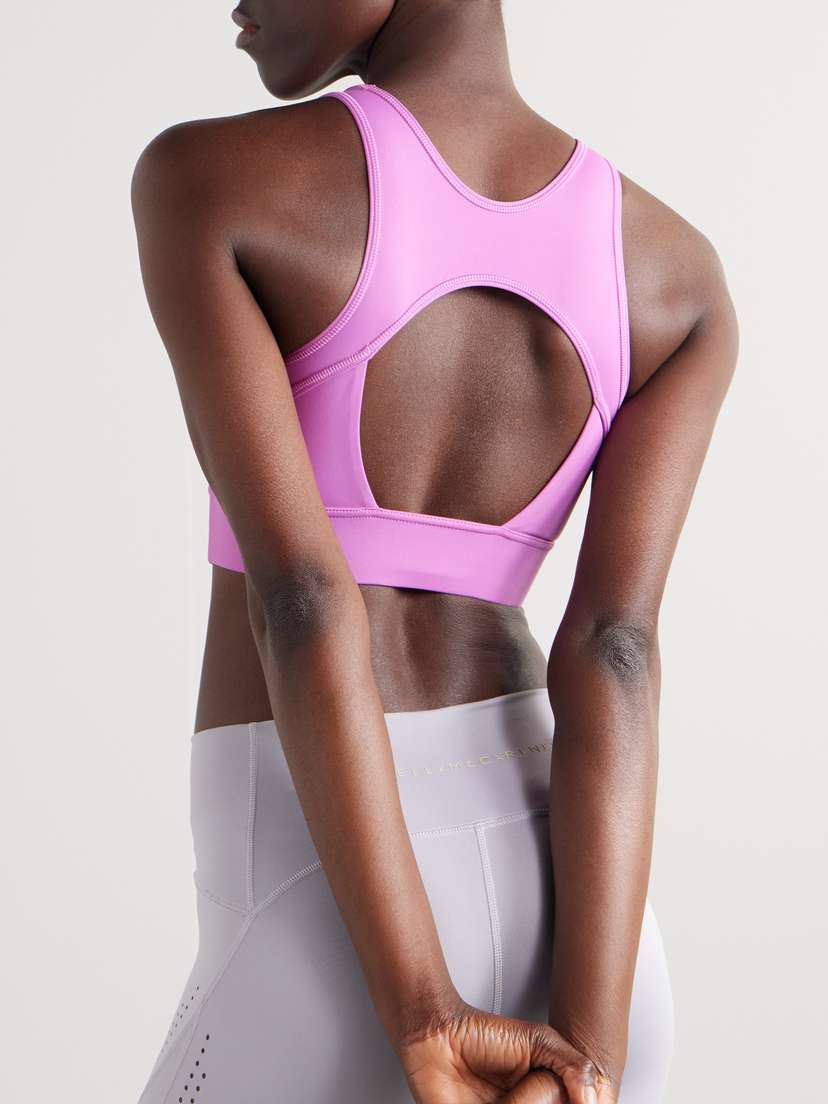 Спортивный бюстгальтер Truestrength из переработанного эластичного материала Adidas By Stella Mccartney, розовый — фото 2