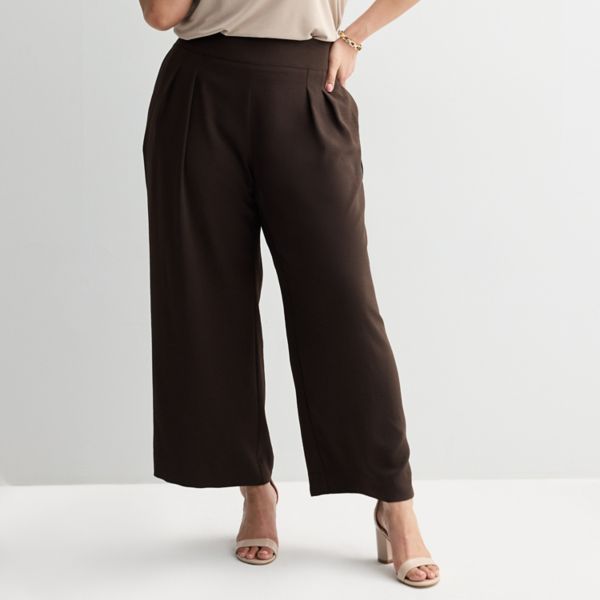 

Мягкие широкие брюки больших размеров Nine West, цвет chocolate brown