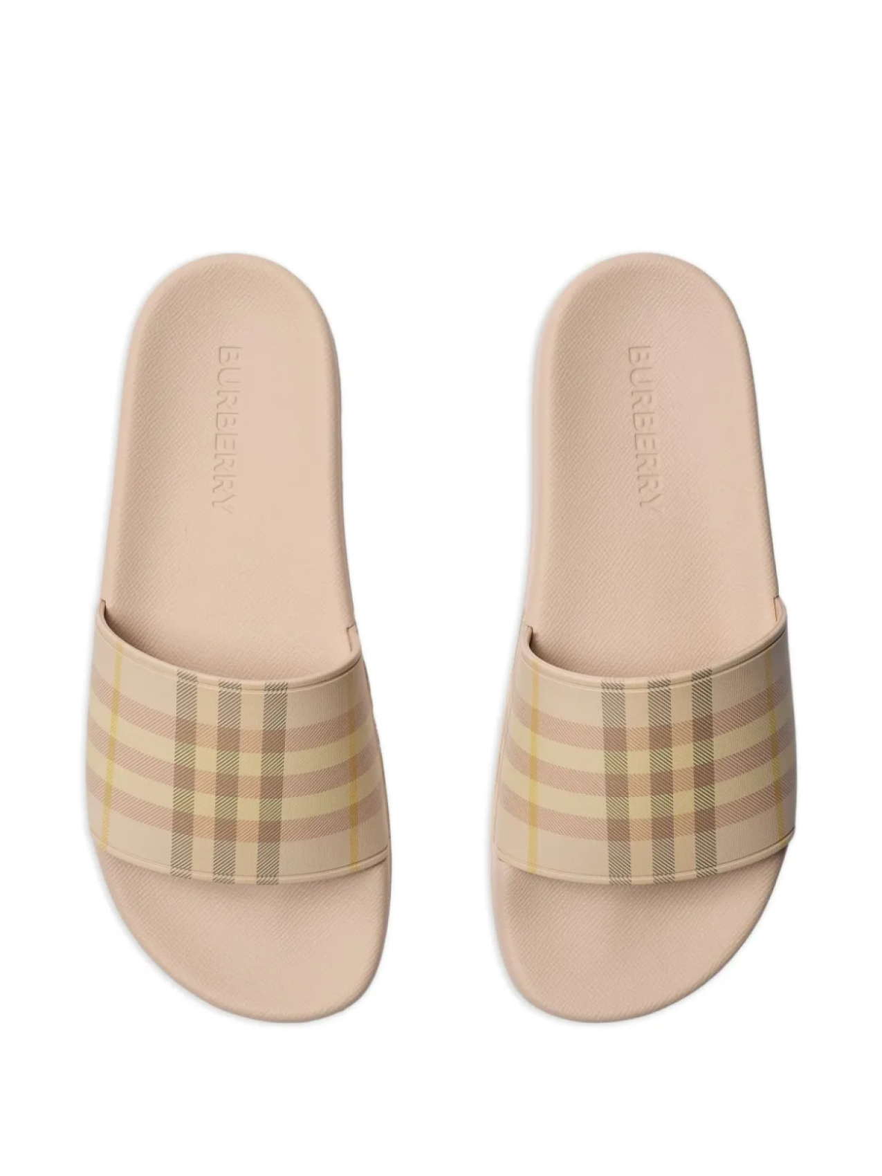 Шлепанцы для бассейна Burberry с клетчатым узором, нейтральный — фото 4