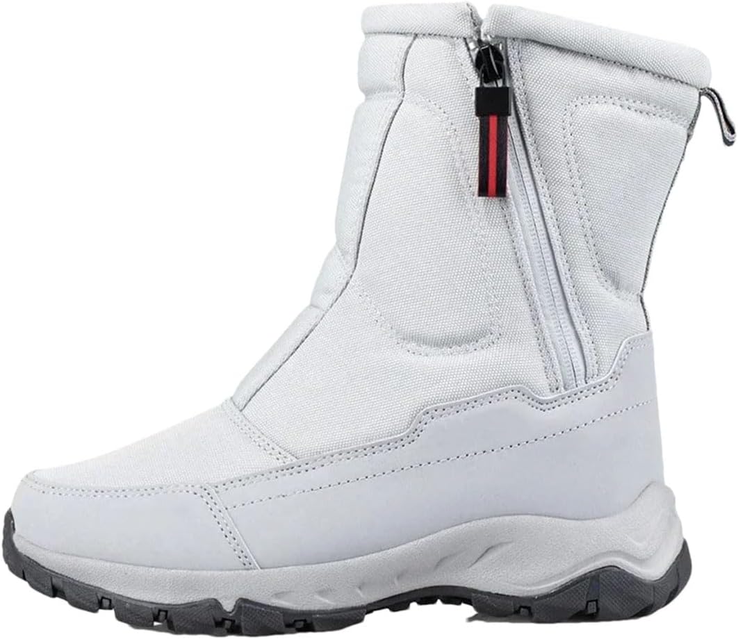 

Мужские зимние ботинки для теплого снега, ботинки средней высоты с утеплителем, плюшевые зимние ботинки для мужчин и женщин, хлопковые ботинки Generic, светло-серый