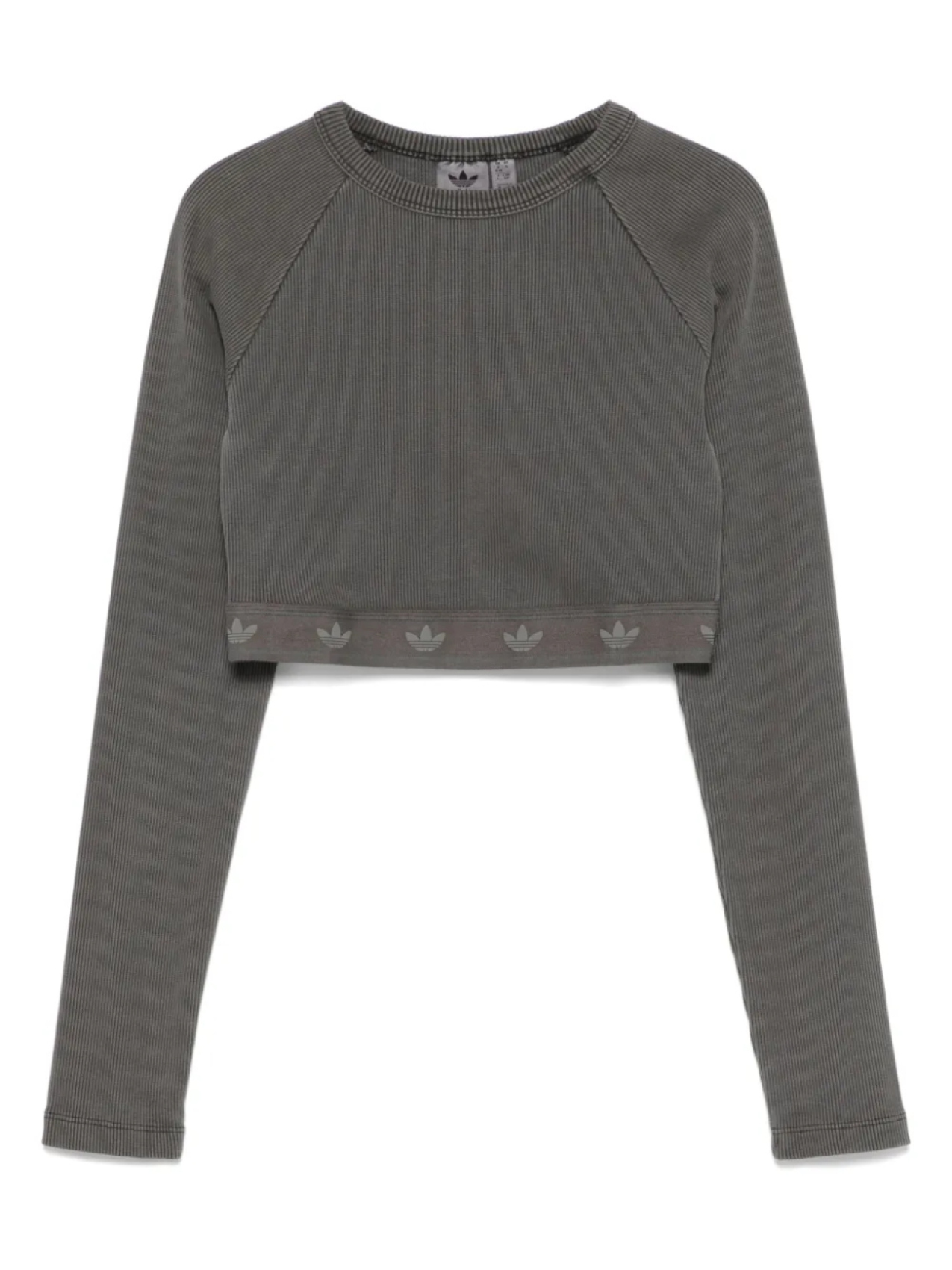 

Длинный ребристый топ Adidas, серый