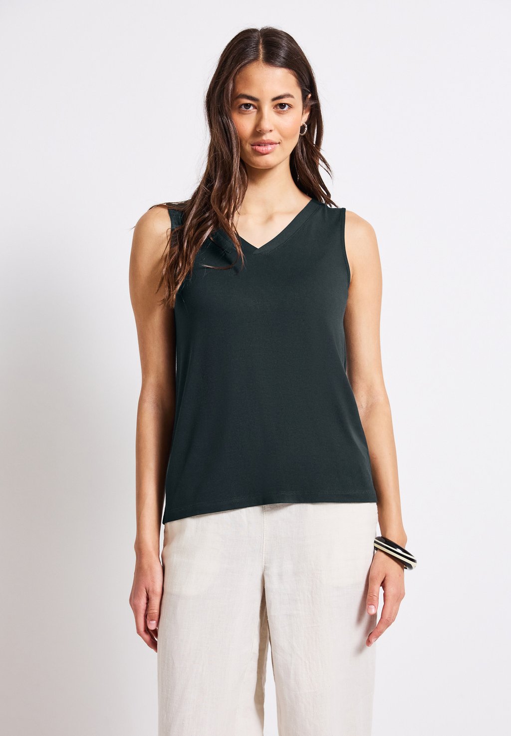 

Топ V-NECK Street One, металлик зеленый