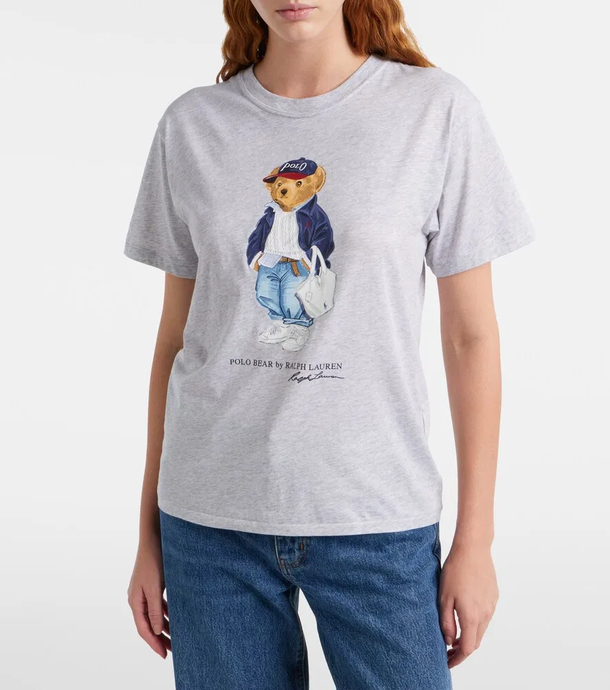 Хлопковая трикотажная футболка Polo Bear Polo Ralph Lauren, серый — фото 3