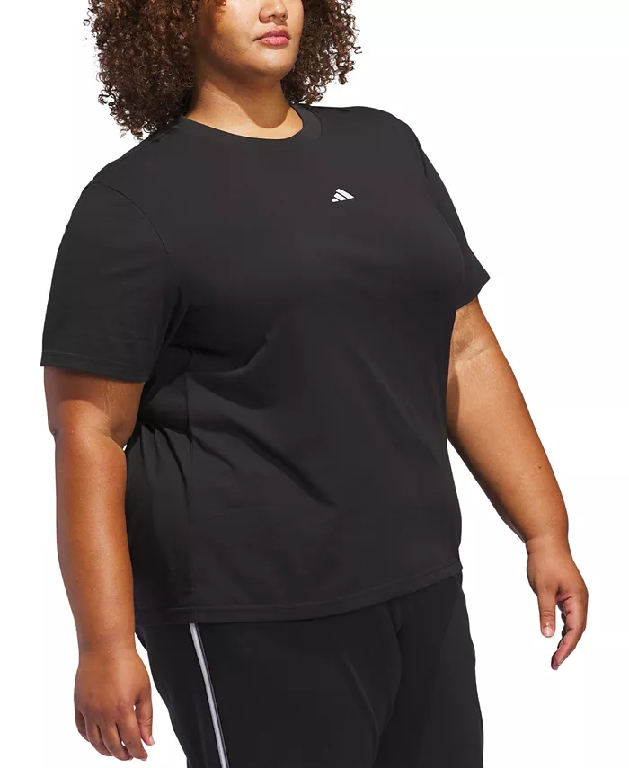 Футболка Essentials с логотипом Plus Size adidas, черный — фото 3