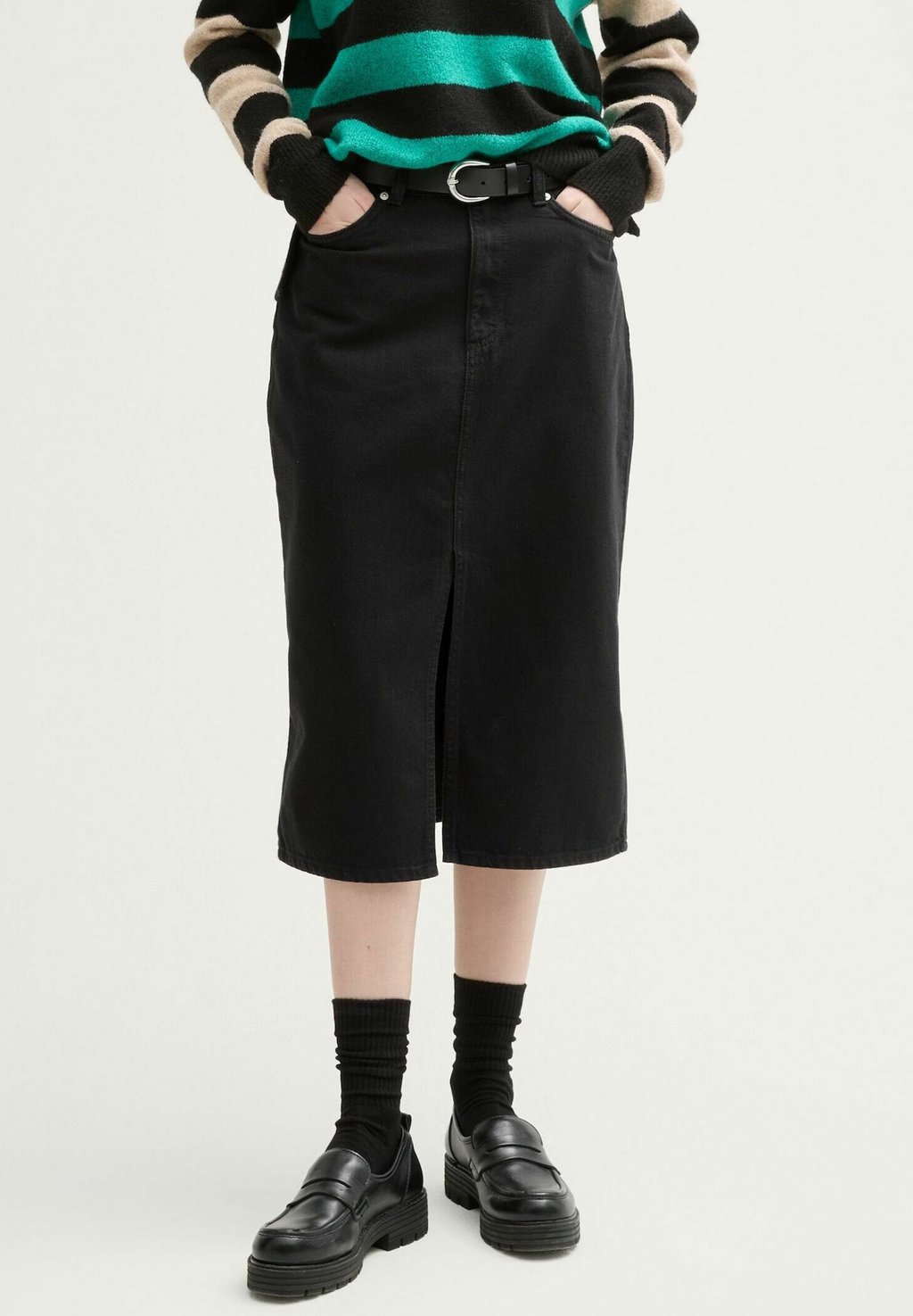 

Джинсовая юбка MIDI-MIT SCHLITZ TOM TAILOR DENIM, черный