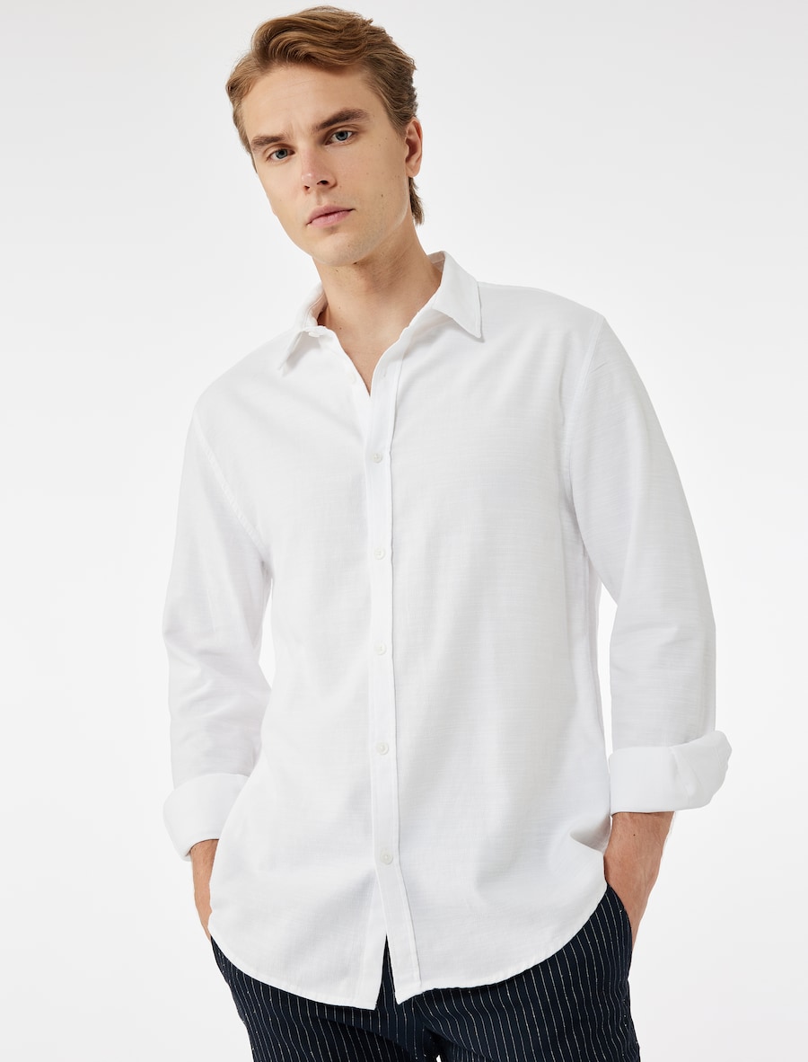 

Рубашка Slim Fit на пуговицах Koton, белый