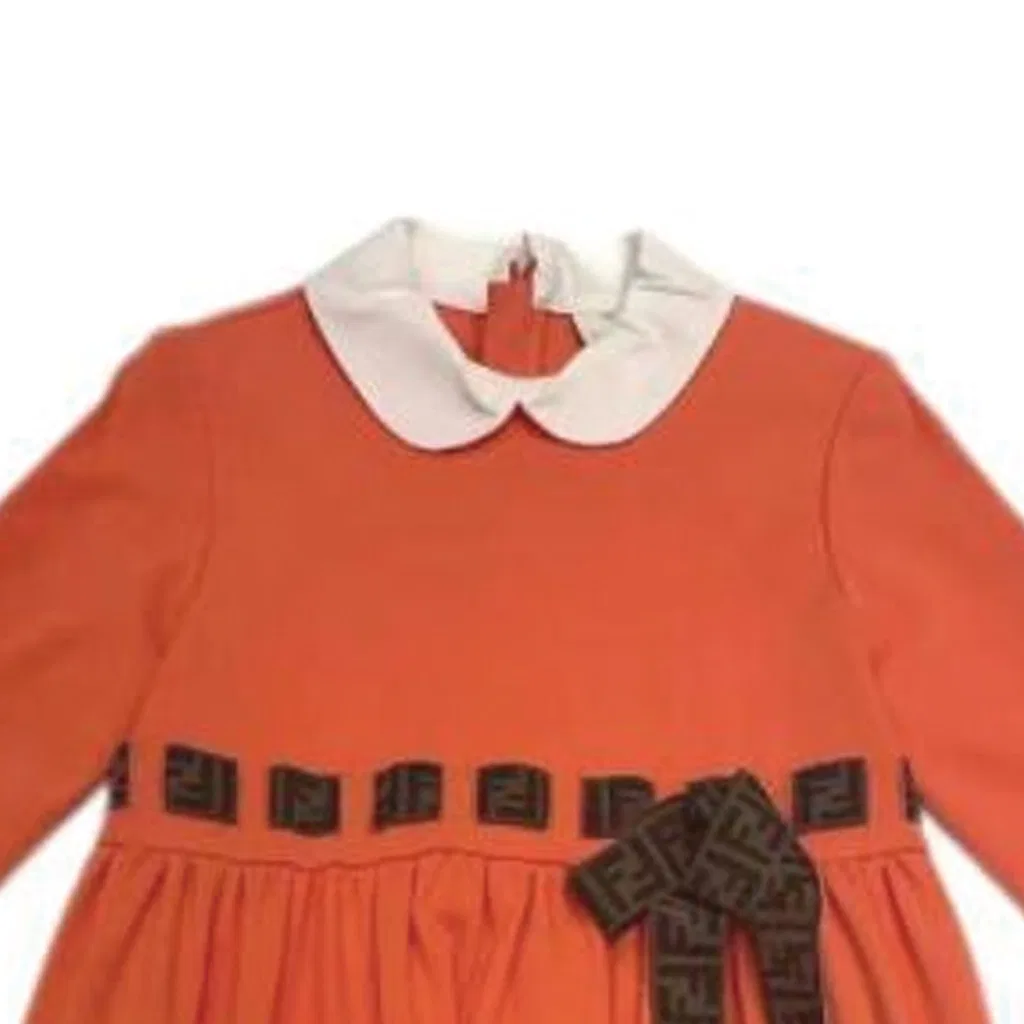 Детское платье умеренной длины короткое FENDI, Orange — фото 4