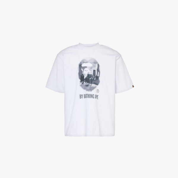 

Футболка из хлопкового джерси с графическим принтом Bape A Bathing Ape, белый