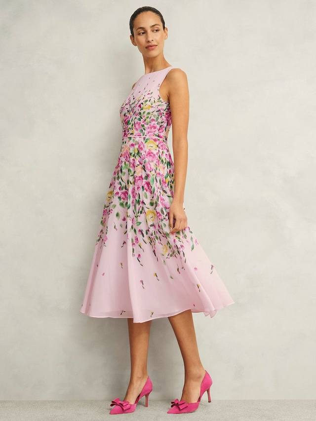 

Миниатюрное платье карли в цветочек Hobbs, цвет Pale Pink/Multi