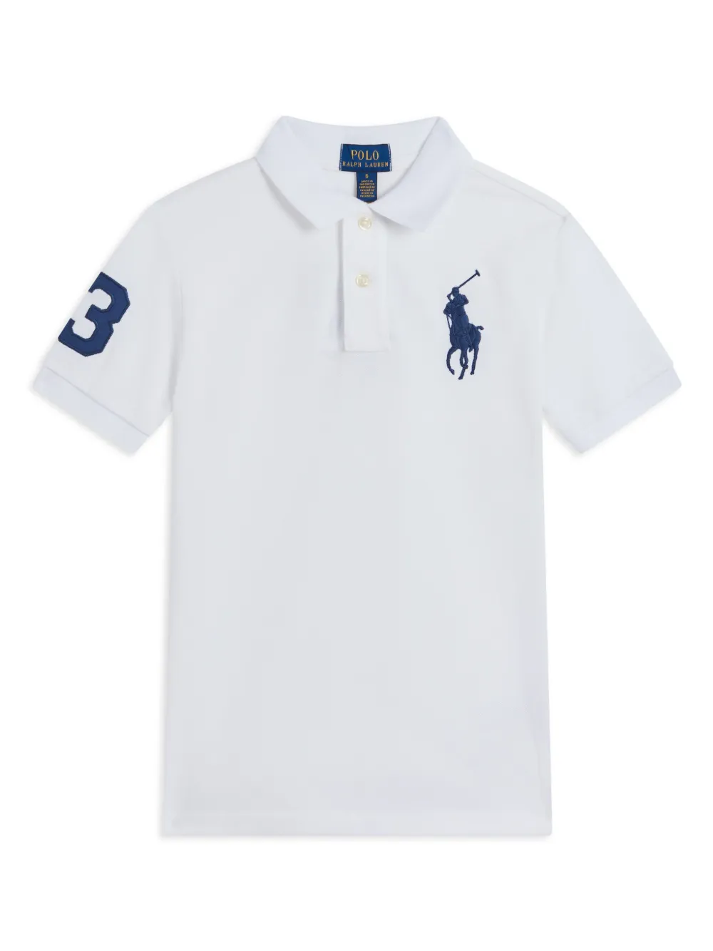 

Рубашка поло с вышитым логотипом POLO RALPH LAUREN KIDS, белый