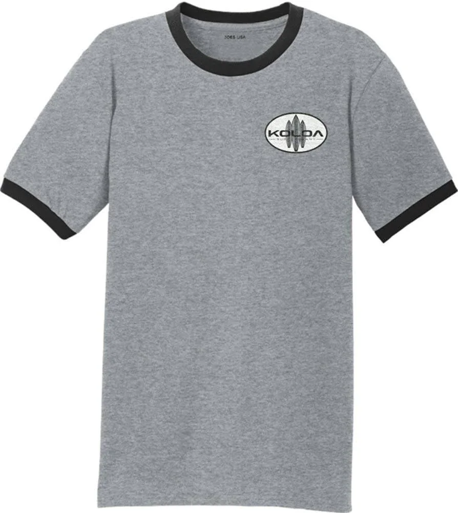 

Koloa Surf Co. Cotton Ringer T-Shirt с овальным логотипом, размеры S-4XL Joe's USA