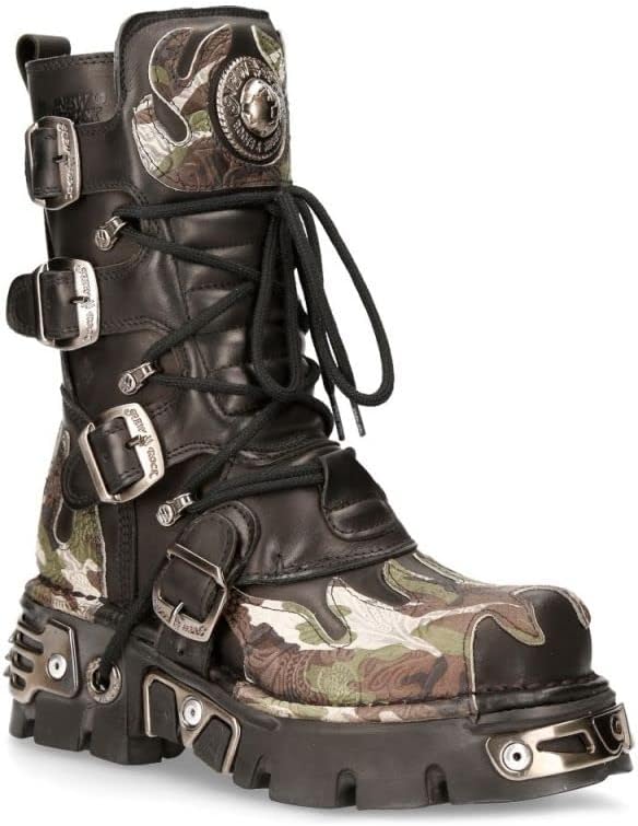 Ботинки NEW ROCK 591 Flame из металлической кожи для мужчин, готик, панк, байкерская мода, Camouflage
