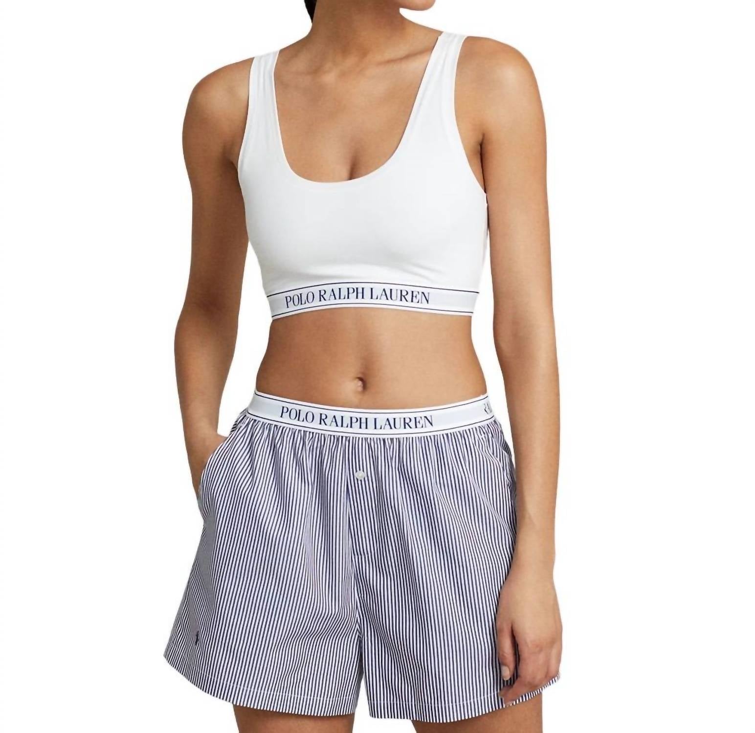 

Укороченный топ с повторяющимся логотипом в цвете White Cloud Polo Ralph Lauren