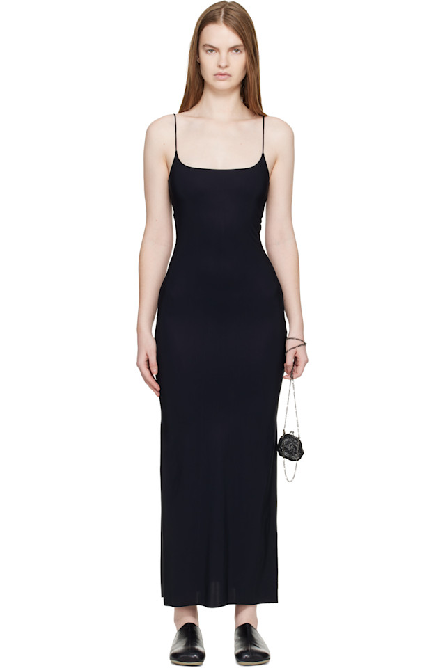 

Длинное трикотажное платье макси Mm6 Maison Margiela, черный