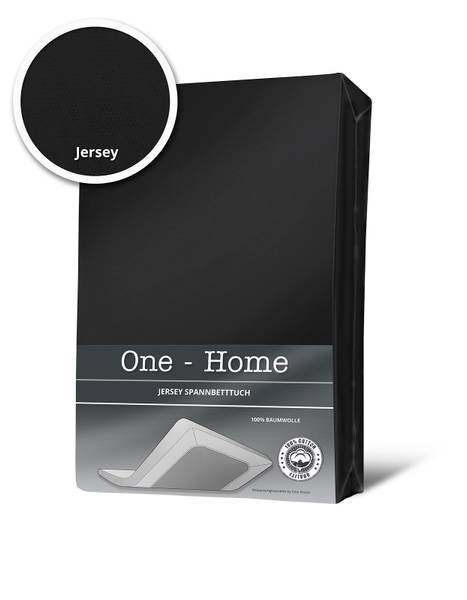 

Простынь на подгонке One-Home Jersey schwarz 140x200 cm, 140x25x200 см, черный