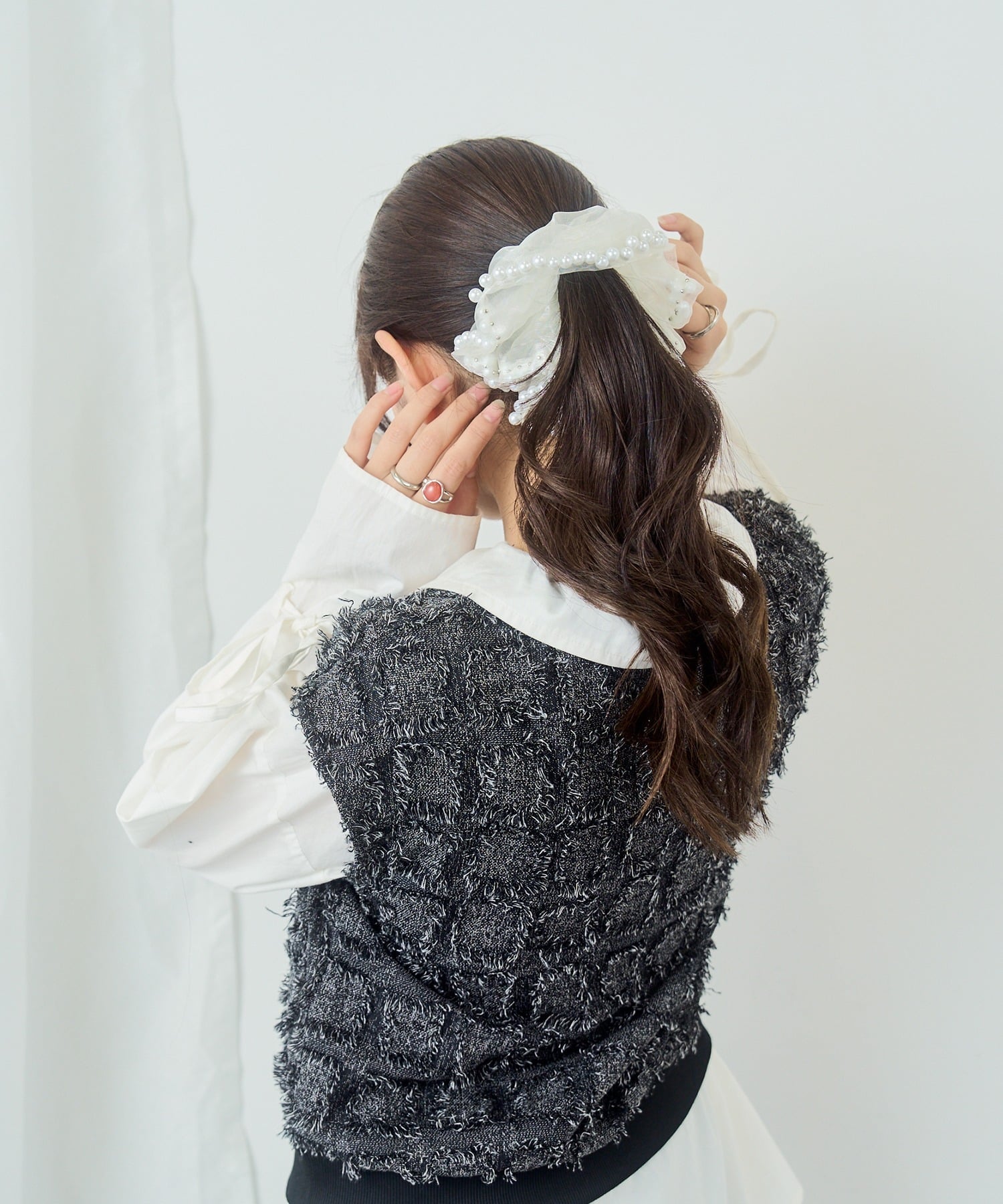 Pearl Chiffon Scrunchie OSWY Magasin De Mode Chou Chou, IVR