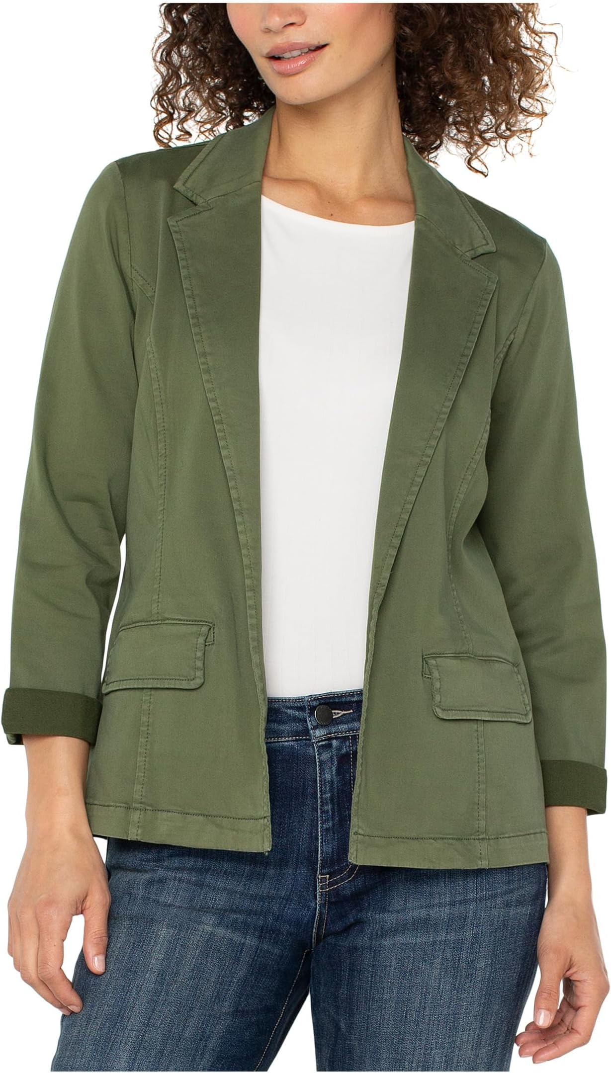 

Блейзер Liverpool Los Angeles Soft Touch Twill Fitted Blazer, цвет Forest Shade
