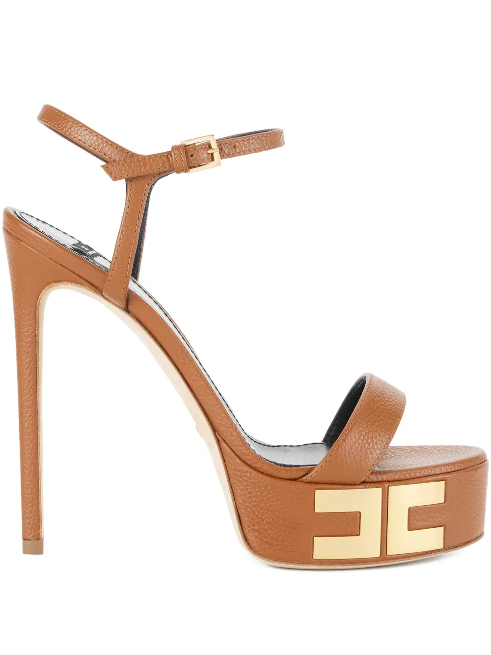 Босоножки Vertigo 135 на платформе Elisabetta Franchi, коричневый