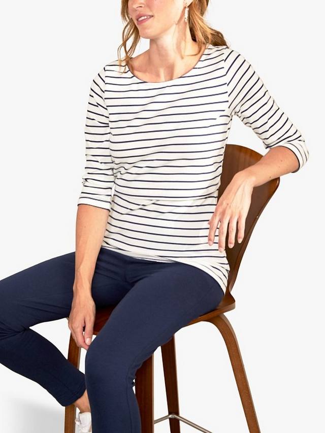 

Топ для кормления грудью Bshirt, цвет White & Navy Stripe