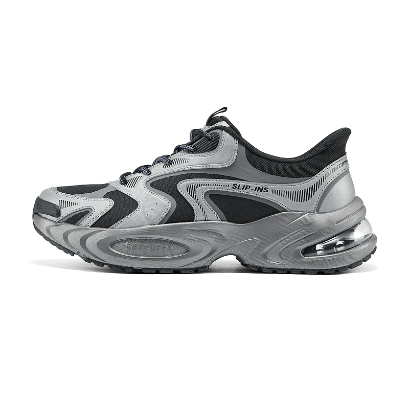 

Износостойкие массивные низкие кроссовки мужские Skechers, черный/серый