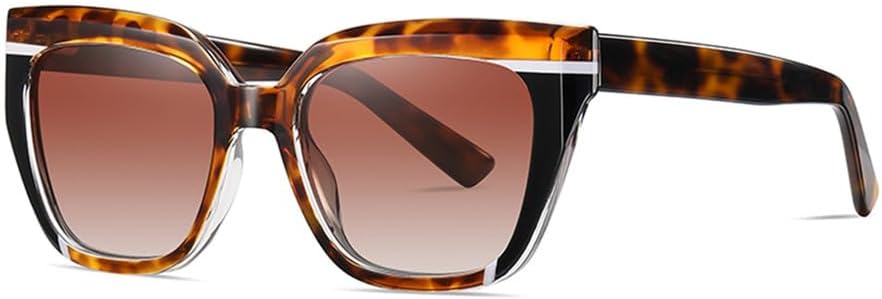 

Коричневые поляризованные солнцезащитные очки с леопардовым принтом, ацетатные солнцезащитные очки для женщин, летний стиль, защита от УФ-излучения UV400 VFDHN, Leopard Black Brown