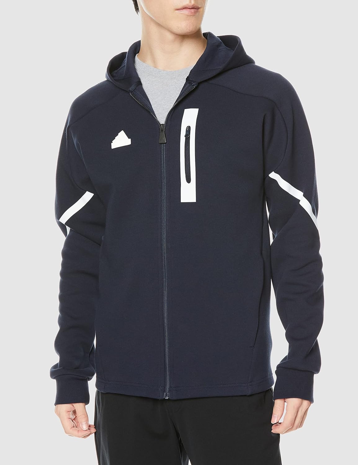 Мужская толстовка Adidas TY722, худи, куртка на молнии, разработанная специально для игрового дня — фото 3