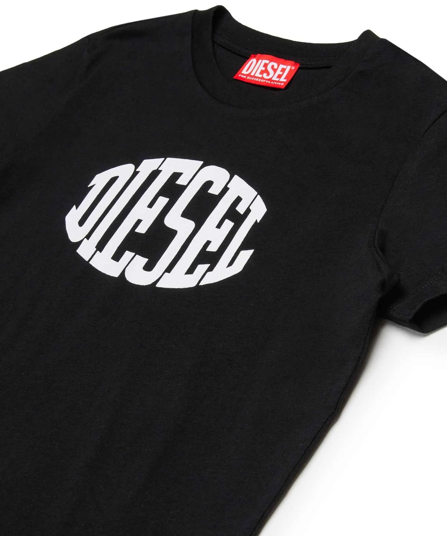 Унисекс футболка с логотипом DIESEL KIDS бирюзовая — фото 3