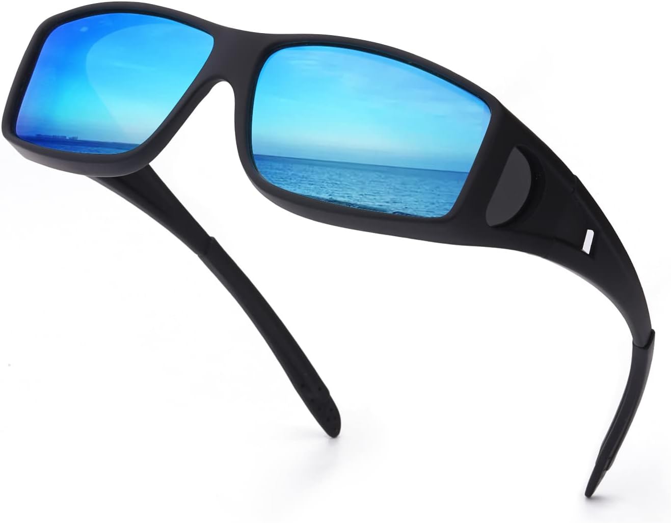 

Солнцезащитные очки IGnaef Fit Over Glasses для мужчин и женщин, поляризованные, обтекаемой формы, с защитой от УФ-излучения, A04 Matte Black Frame / Blue Mirrored Polarized Lenses