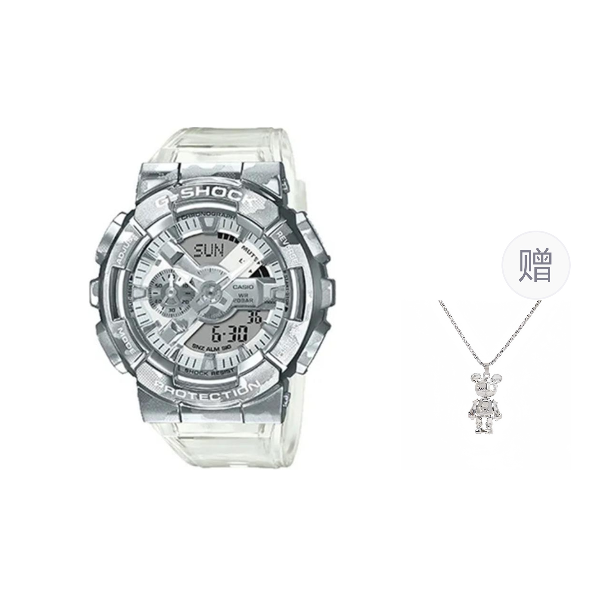 

G-SHOCK Часы G SHOCK Quartz Movement Resin Strap Watch Unisex Silver Dial