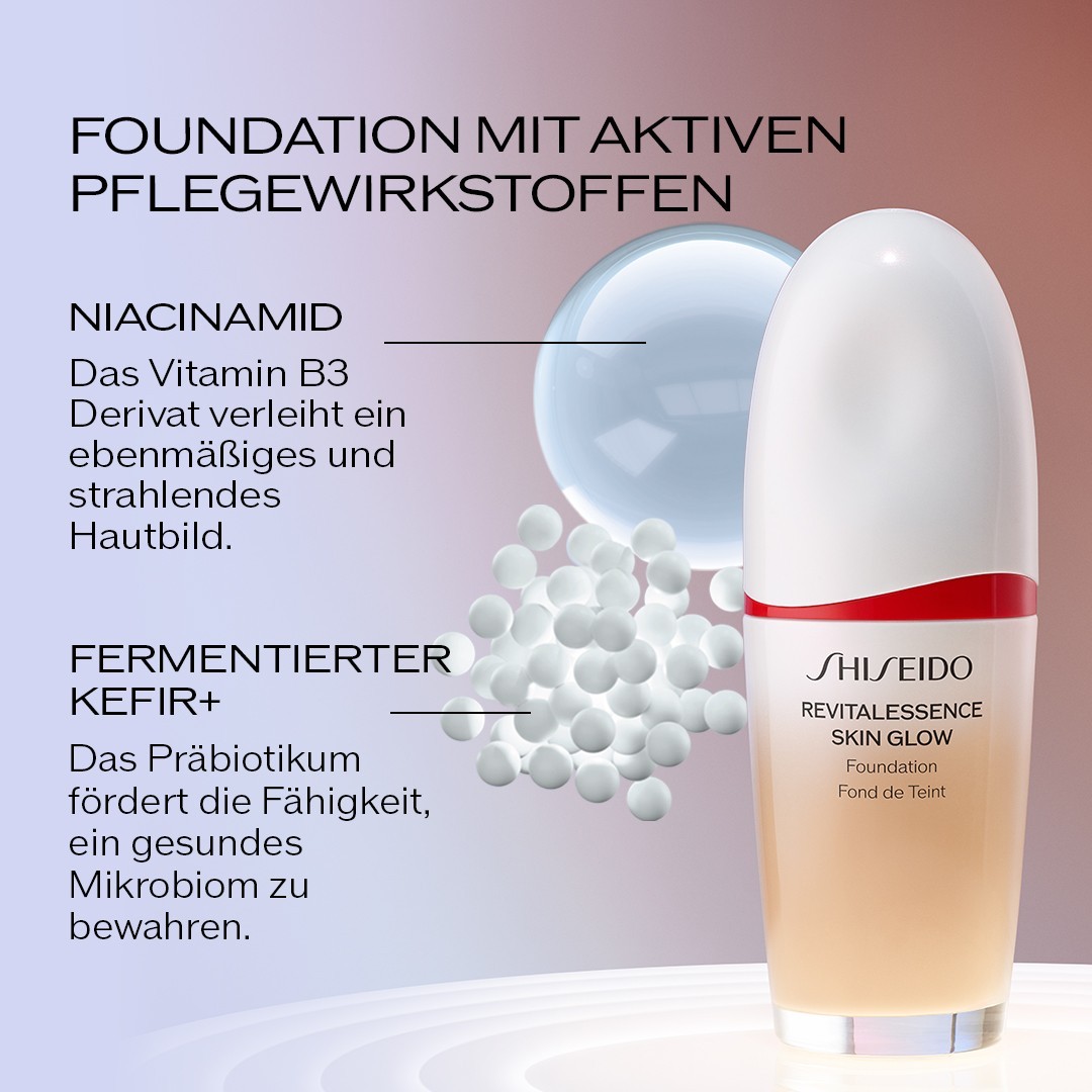 Тональный крем для лица pureness revitalessence skin glow spf30 pa+++ Shiseido, 310 - silk, объем 30 мл — фото 4