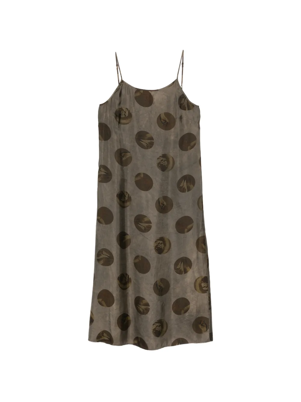 

Атласное миди-платье с принтом Uma Wang, серый