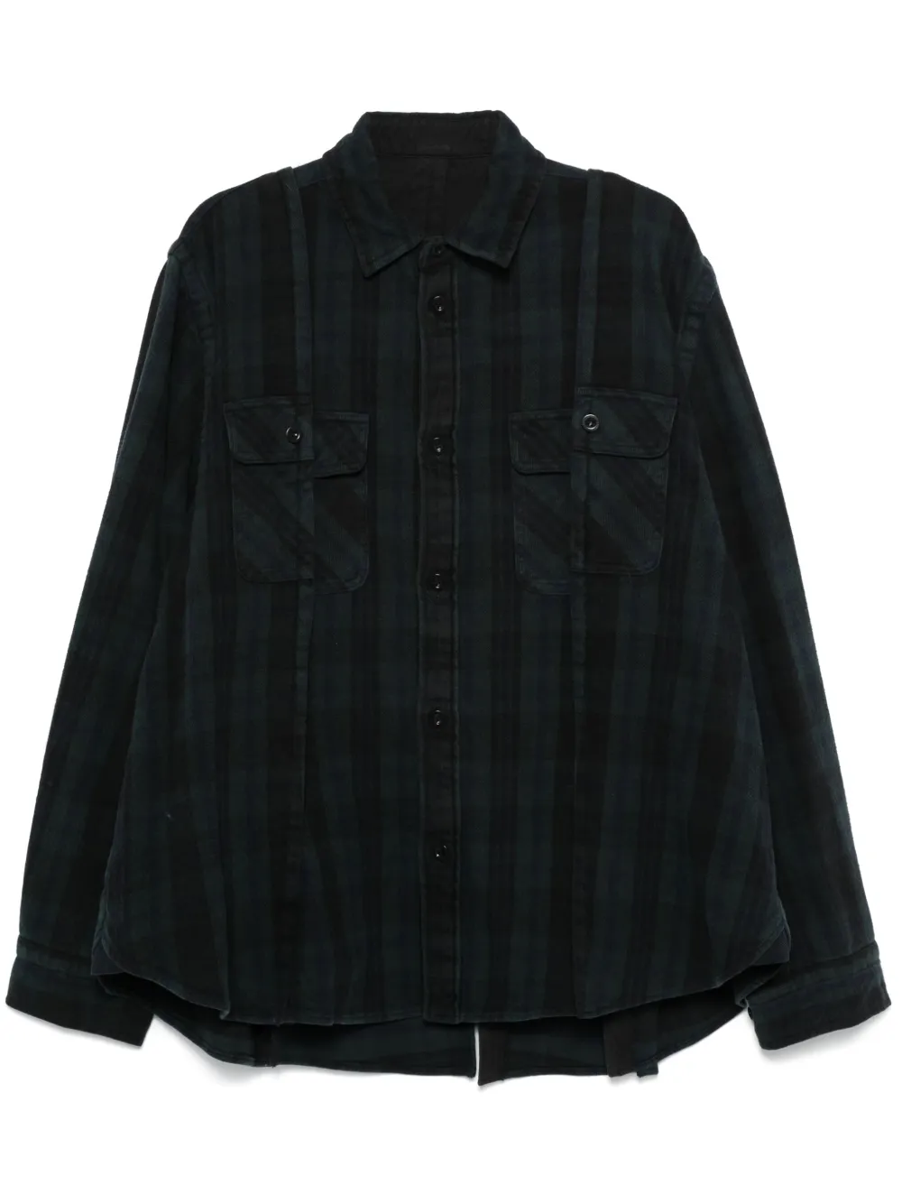 

Рубашка со вставками SACAI, зеленый