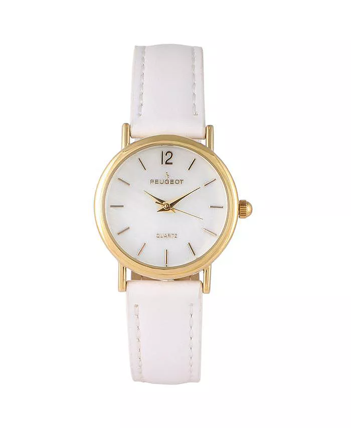 

Женские классические часы 24 мм белого цвета с легко читаемыми цифрами Peugeot, белый