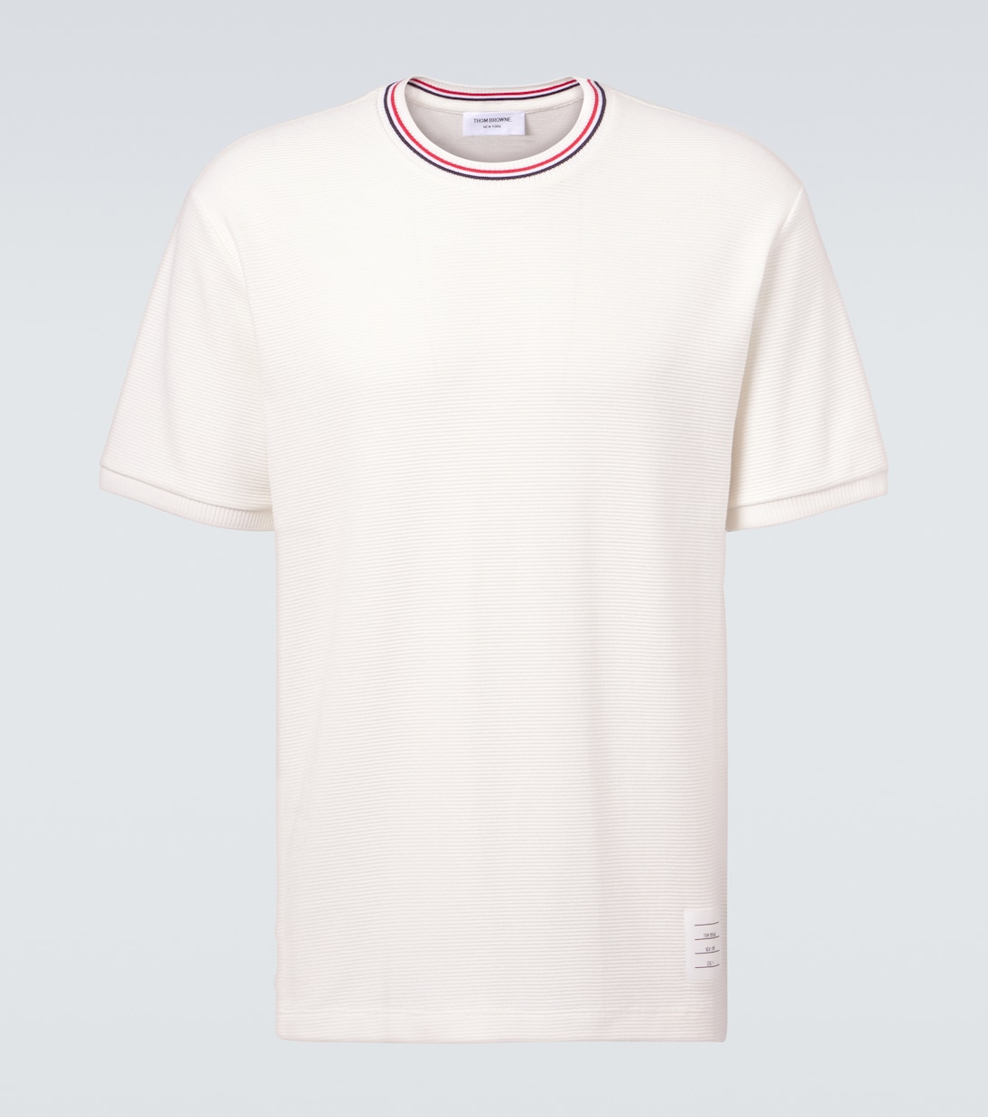 

Хлопковая футболка из джерси Thom Browne, NaturalWhite
