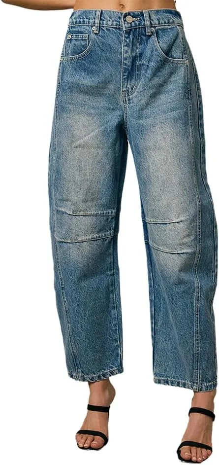 

Женские джинсы кроп с широкими штанинами high waist, distressed, в стиле y2k YADMISU