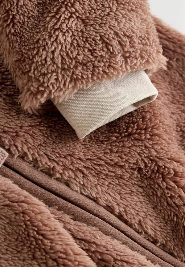 Куртка из флиса с капюшоном и толстовкой прямого кроя Next, Brown — фото 4