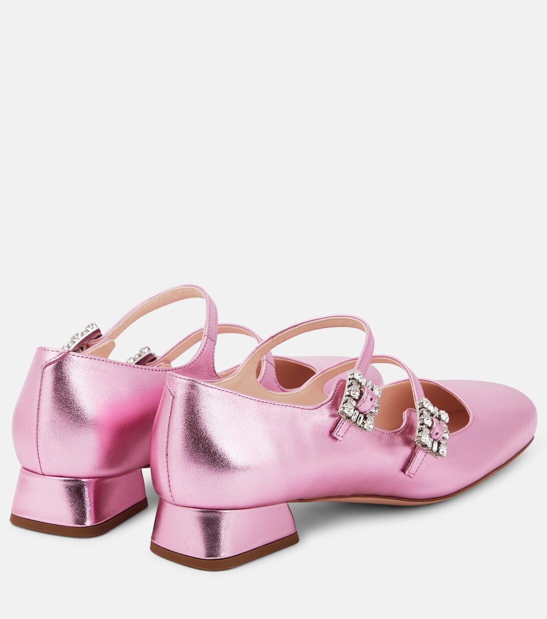 Кожаные туфли мэри джейн mini très vivier Roger Vivier, фиолетовый — фото 3