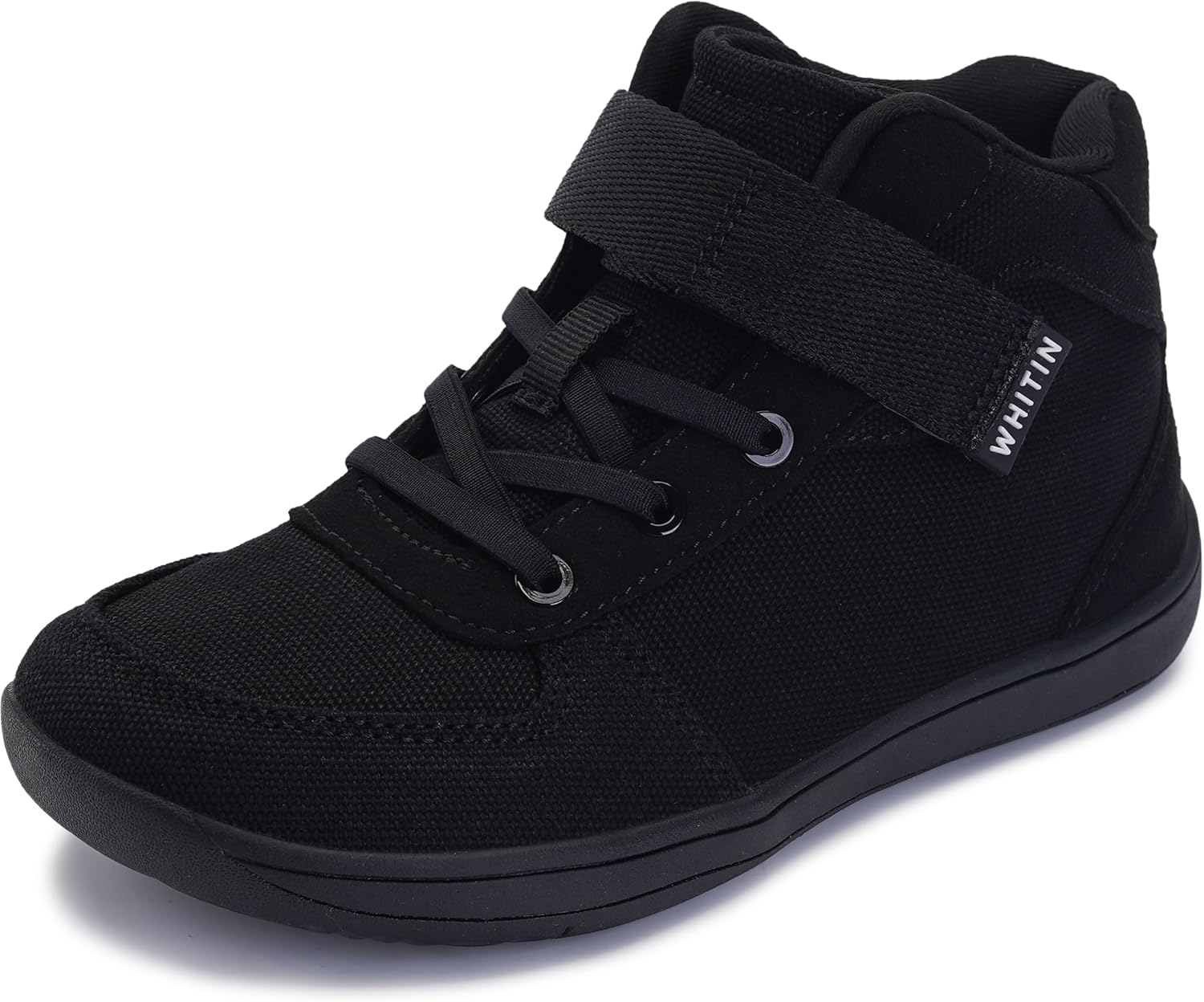 

Высокие кроссовки WHITIN для мальчиков и девочек, широкие, без перепада высоты подошвы, минималистичный дизайн, для детей младшего и старшего возраста, черный