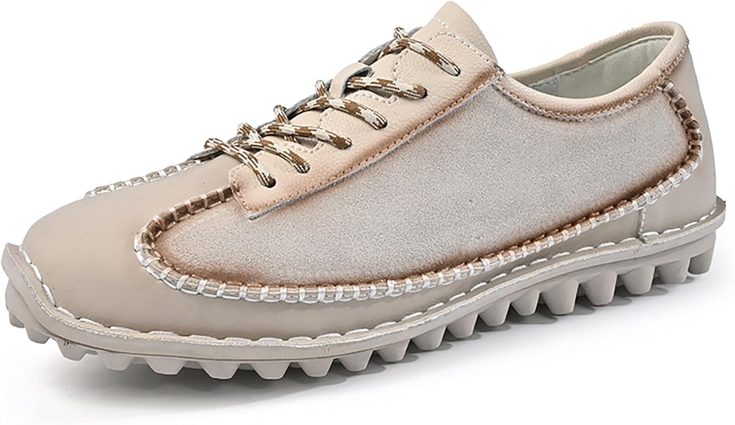 

Мужские кожаные повседневные туфли с ручной строчкой, модные туфли на шнуровке, удобные с мягкой подошвой, для пеших прогулок, треккинга, вождения, работы и офиса Siyake, белый