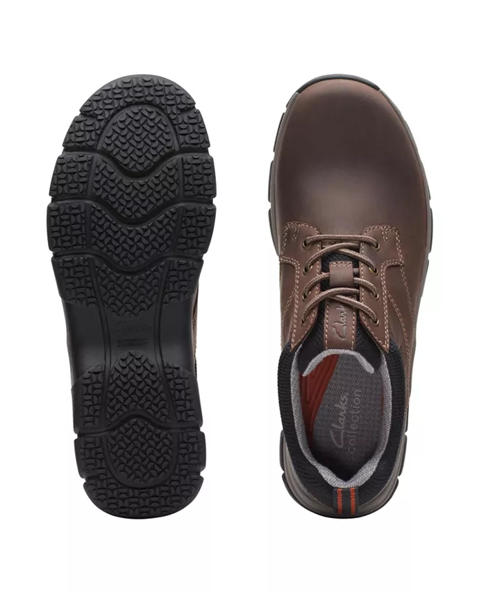 Мужские кеды Walpath Leather Low Top на шнурках Clarks, коричневый — фото 4